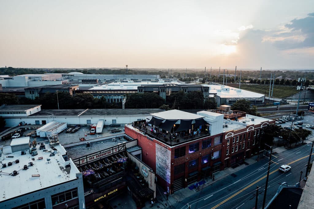 Aerial view of Terminus 330 at dusk
