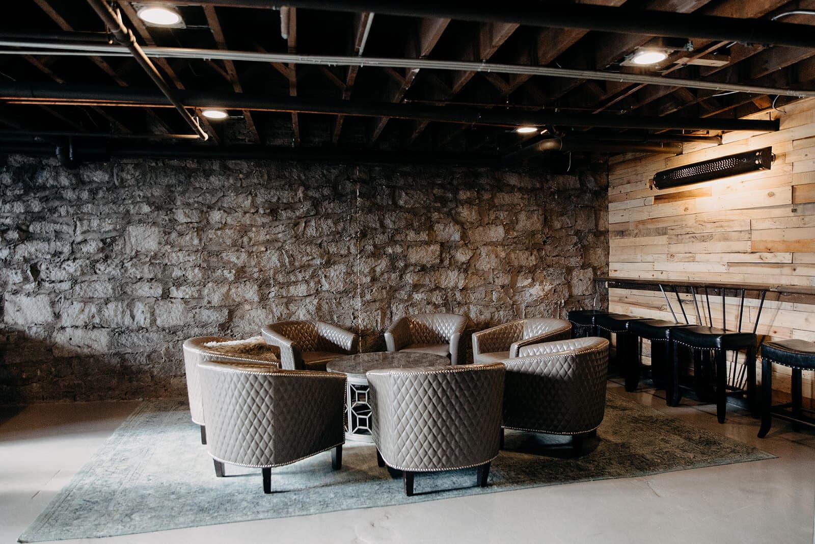 Circular seating arrangement in the Cellar