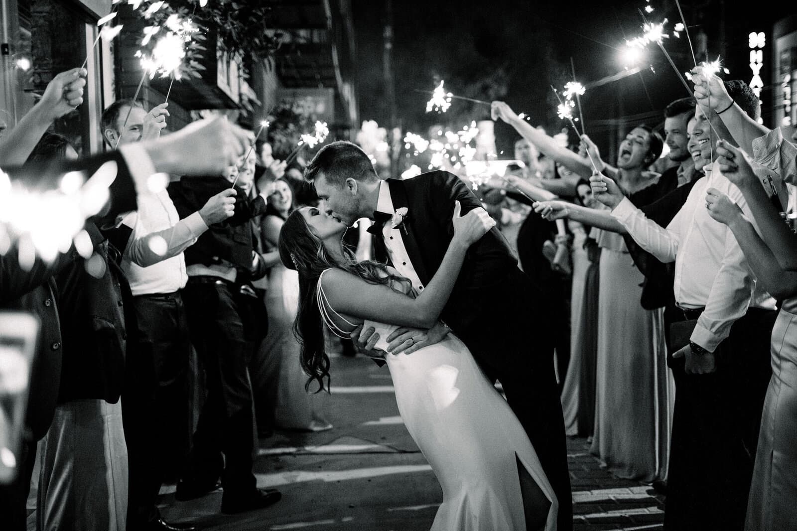 Couple kissing in sailor pose