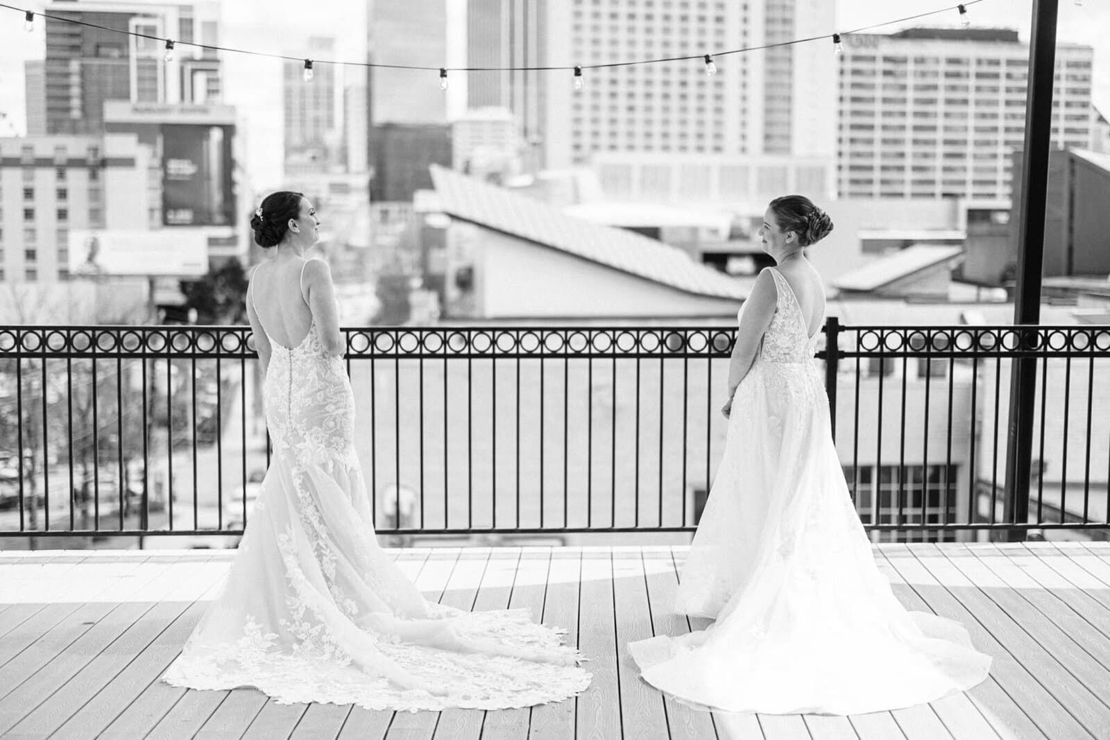 Two brides on the Rooftop Terrace