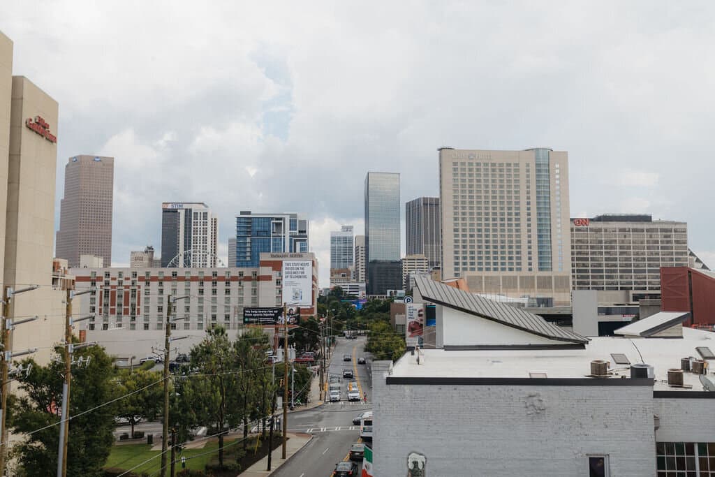 Daytime view of downtown Atlanta from the rooftop