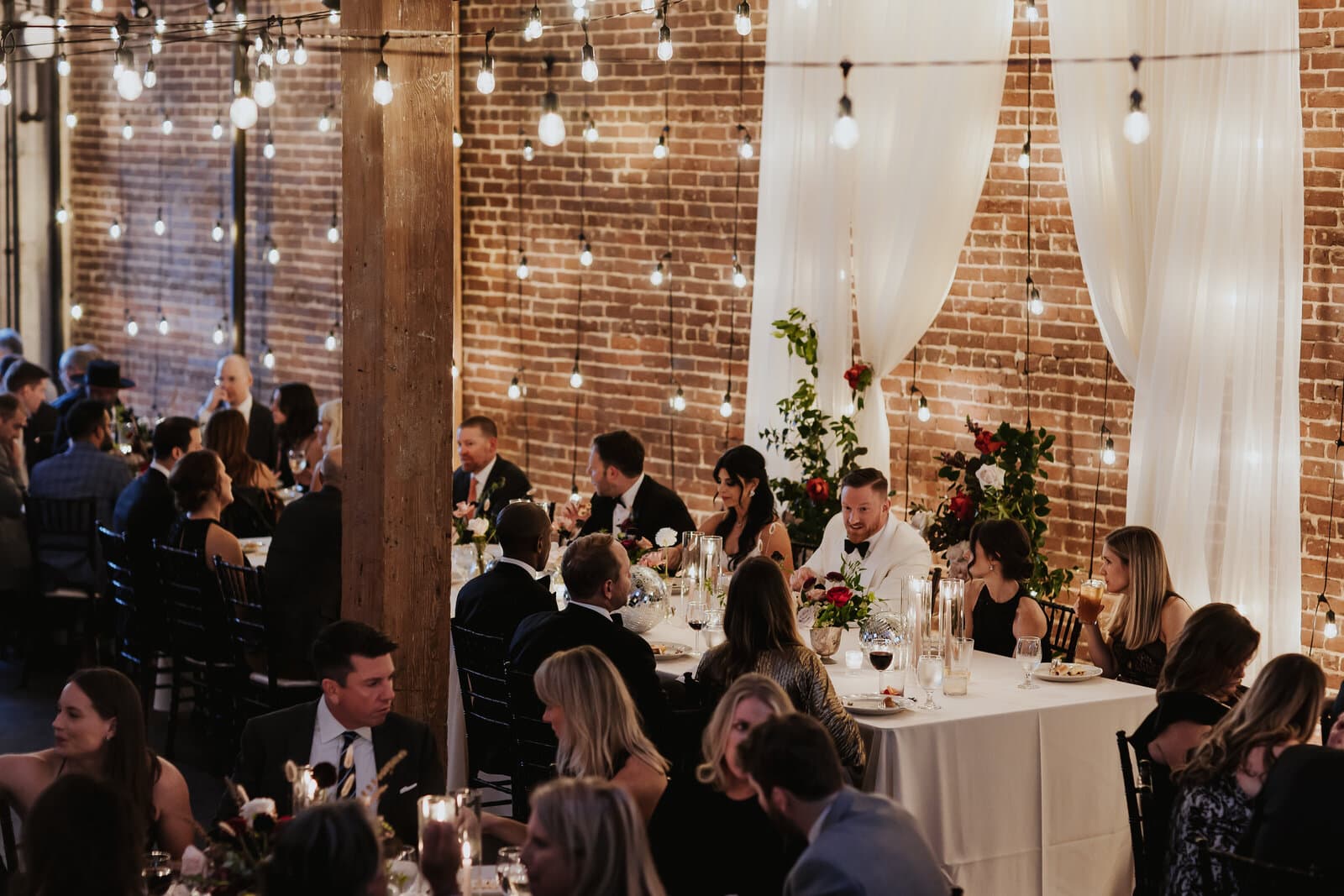 Elegant wedding dinner setup